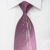 Crocodile Men’s Rhinestone Silk Necktie Pink Purple 