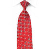 Daks Men’s Crystal Rhinestone Silk Necktie Geometric On Red 