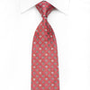 Daks Mens Crystal Silk Necktie Pink Geometric On Silver Sparkling With Rhinestones - San-Dee
