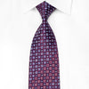 Daks Men’s Crystal Silk Tie Geometric Circles On Purple With