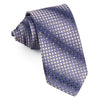 Daks Men's Silk Rhinestone Tie Purple Wire Mesh Trellis On Gray Necktie - San-Dee