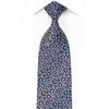 Daks Men’s Silk Rhinestone Tie Silver Scrolls On Navy With 