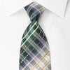 Daks Silk Rhinestone Necktie Green Blue Plaid With Gold Sparkles - San-Dee