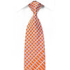 Daks Silk Rhinestone Necktie Silver Striped On Orange With Sparkles - San-Dee
