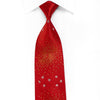 Dandy Men's Crystal Silk Tie Micro Circles On Red With Silver Sparkles - San-Dee