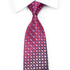 Daniel Hechter Men's Crystal Rhinestone Necktie Purple Pink Checkered With Sparkles - San-Dee