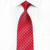 Daniel Hechter Men's Crystal Rhinestone Silk Necktie Foulard On Red With Silver Sparkles - San-Dee