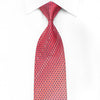 Daniel Hechter Men's Crystal Silk Necktie Red Blue Geometric On Pink With Sparkles - San-Dee