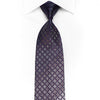 Daniel Hechter Men's Crystal Silk Necktie Silver Geometric On Blue With Red Sparkles - San-Dee