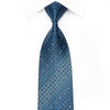 Daniel Hechter Men's Crystal Silk Necktie Trellis On Blue With Silver Sparkles - San-Dee