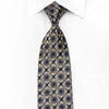 Daniel Hechter Men's Crystal Silk Tie Golden Cartouche On Navy With Sparkles - San-Dee