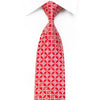 Daniel Hechter Men's Rhinestone Necktie Silver Geometric On Red - San-Dee