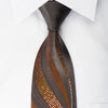 Daniel Hechter Rhinestone Necktie Geometric Curls On Brown Sparkling With Silver Sparkles - San-Dee