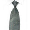 Daniel Hechter Rhinestone Silk Necktie Turquoise Geometric On Brown With Sparkles - San-Dee