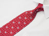 Daniel Hechter Silk Rhinestone Necktie Silver Squares On Burgundy With Silver Sparkles - San-Dee