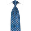 Elegance Men's Crystal Rhinestone Silk Tie Blue Silver Checkered with Silver Sparkles - San-Dee