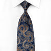 Elegance Men’s Crystal Silk Necktie Golden Acanthus Paisley 