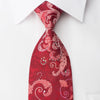 Elegance Rhinestone Silk Necktie Acanthus On Red With Red Sparkles - San-Dee
