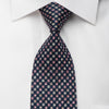 Elegance Rhinestone Silk Necktie Pink Silver Checker On Blue With Silver Sparkles - San-Dee