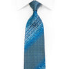Elegance Rhinestone Silk Tie Blue Striped Geometric On Navy With Sparkles - San-Dee