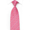 Elle Homme Men's Crystal Silk Necktie Celtic Knots On Pink With Silver Sparkles - San-Dee