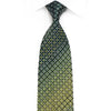 Elle Homme Men's Crystal Silk Neckties Green Silver Cartouche On Navy With Sparkles - San-Dee