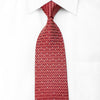 Elle Homme Mens Crystal Silk Tie Chainmail On Red With Silver Sparkles - San-Dee