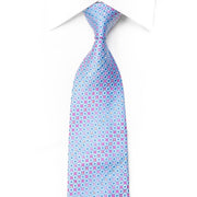 Elle Homme Men's Rhinestone Silk Necktie Mauve Pink Geometric With Silver Sparkles - San-Dee