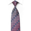 Elle Homme Men's Rhinestone Silk Necktie Silver Pink Geometric On Navy With Sparkles - San-Dee
