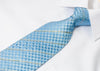 Elle Homme Men's Silk Necktie Striped Rhinestones On Blue With Silver Sparkles - San-Dee