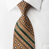 Elle Homme Rhinestone Necktie Golden Cartouche On Brown With Golden Sparkles - San-Dee