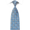 Elle Homme Rhinestone Silk Necktie Silver Cartouche On Pale Blue With Sparkles - San-Dee