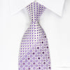 Elle Homme Silk Tie Purple Floral & Geometric On Mauve With Rhinestones - San-Dee