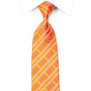 Franco Ferraro Rhinestone Necktie Striped & Cartouche On Orange With Sparkles - San-Dee