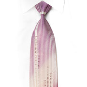 Gallieni Mens Crystal Silk Necktie Purple Pink Vertical 