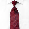 GGio Men’s Silk Crystal Necktie Checkered On Burgundy - 1