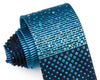Grang Cia Mens Rhinestone Silk Necktie Blue Stripes 