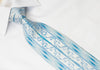 Grang Cia Men’s Rhinestone Silk Necktie Blue Stripes & 