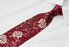 Grang Cia Men’s Silk Rhinestone Tie Silver Floral Design On 