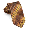 Grang Cia Men’s Silk Rhinestone Tie Yellow Beige Floral & 