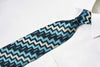 Grang Cia Silk Rhinestone Necktie Zig Zags On Blue With 