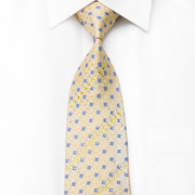 Guy Laroche Men’s Crystal Necktie Yellow Blue Checkered With