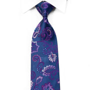 Guy Laroche Rhinestone Necktie Purple Anthemion On Navy - 1