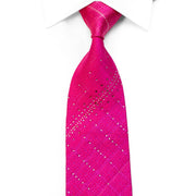 Guy Laroche Rhinestone Silk Necktie Striped On Pink With 
