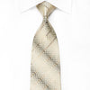 Herbon Men’s Crystal Silk Tie Gold Metallic Stripes On 