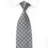 Indian Homme Men’s Crystal Necktie Silver Foulard On Navy 