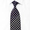 Indian Homme Men’s Crystal Rhinestone Silk Necktie Silver 