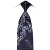 Indian Homme Men’s Crystal Silk Necktie Silver Acanthus 