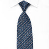 Indian Homme Men’s Crystal Tie Chains On Blue Silk Sparkling