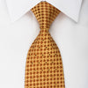 Indian Homme Rhinestone Silk Necktie Micro Squares On Gold 